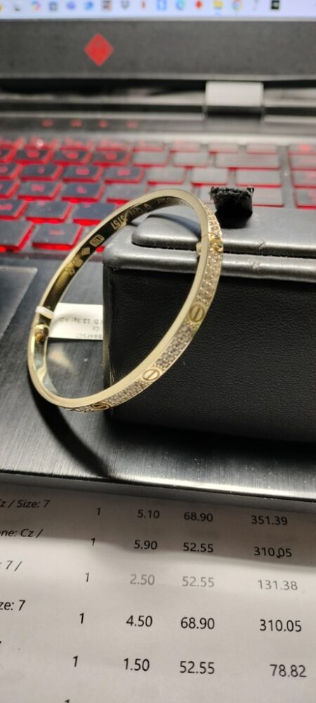 pulso pulso kter c/zirc solido c/tornillo 14k zirc B Size size7.5/4.4mm Weight 13.3gr