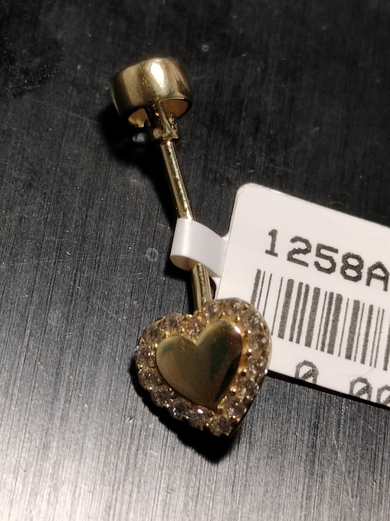 piercing corazon aro zirc 14k zirc B Weight 0.8gr