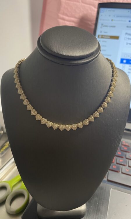 Gargantilla esl. corazones 14k zirconia Size size16.5/5.5mm Weight 20.6gr