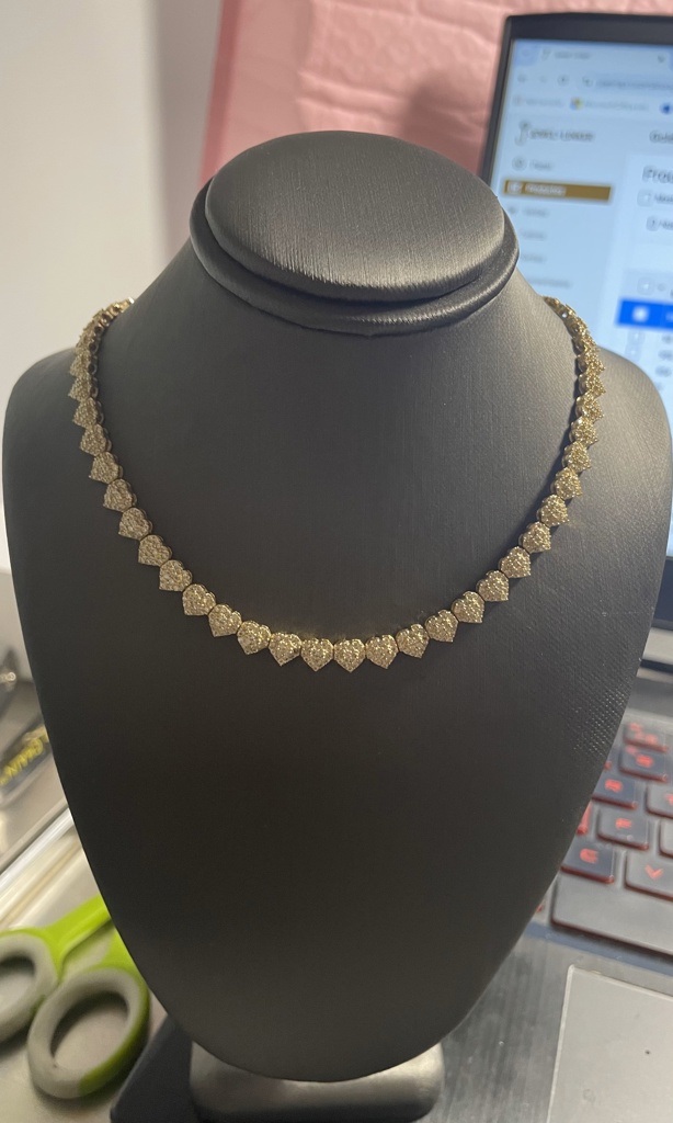 Gargantilla esl. corazones 14k zirconia Size size16.5/5.5mm Weight 20.6gr