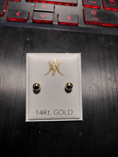 Dormilonas bollas 14k Size 4mm Weight 0.0068