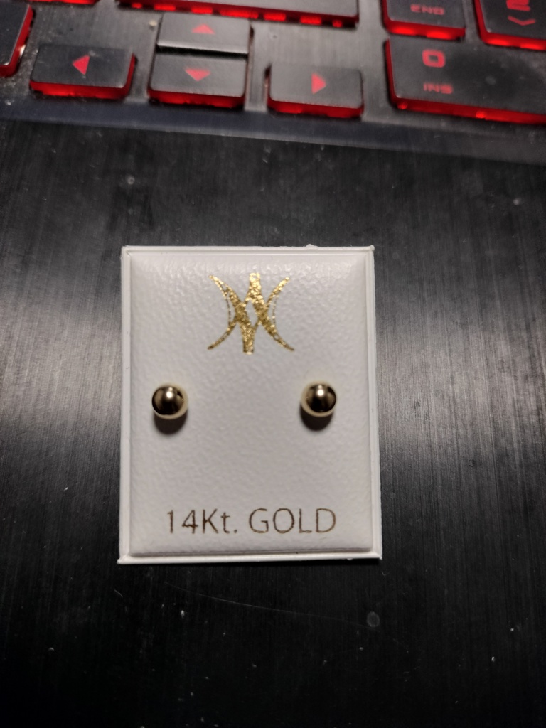 Dormilonas bollas 14k Size 4mm Weight 0.0068