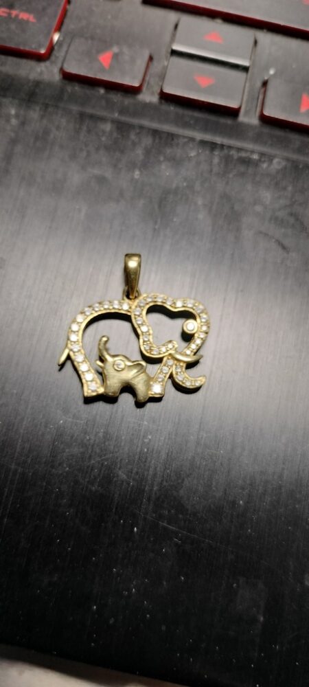 dije 2 Elefante c/zirc 14k zirc B Weight 2.7gr