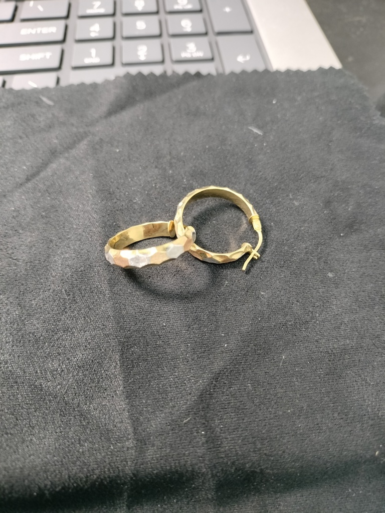 argolla c/rombos tub hueca 10k Size 20x4mm Weight 1.35mm