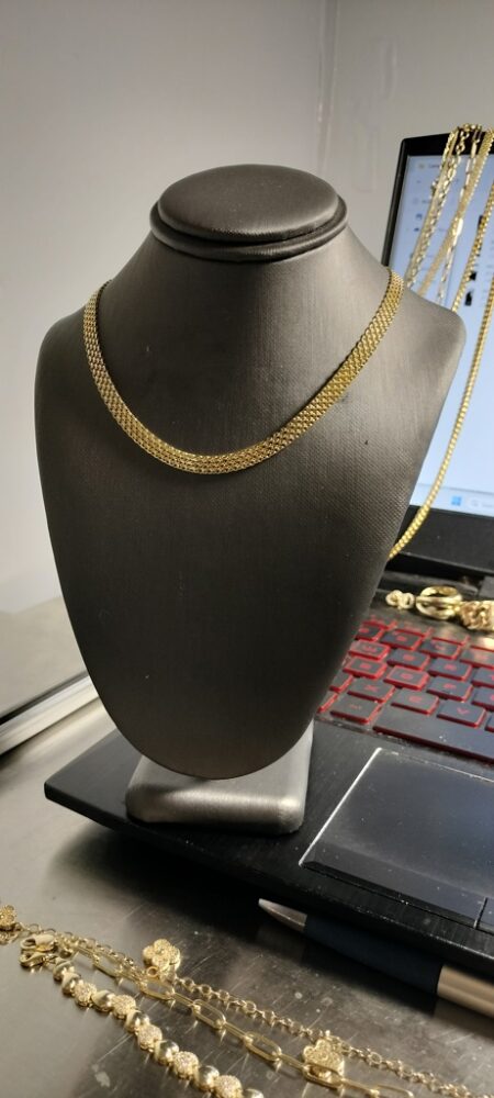 Gargantilla banda tejida 10k Size size16/5mm Weight 8.2gr