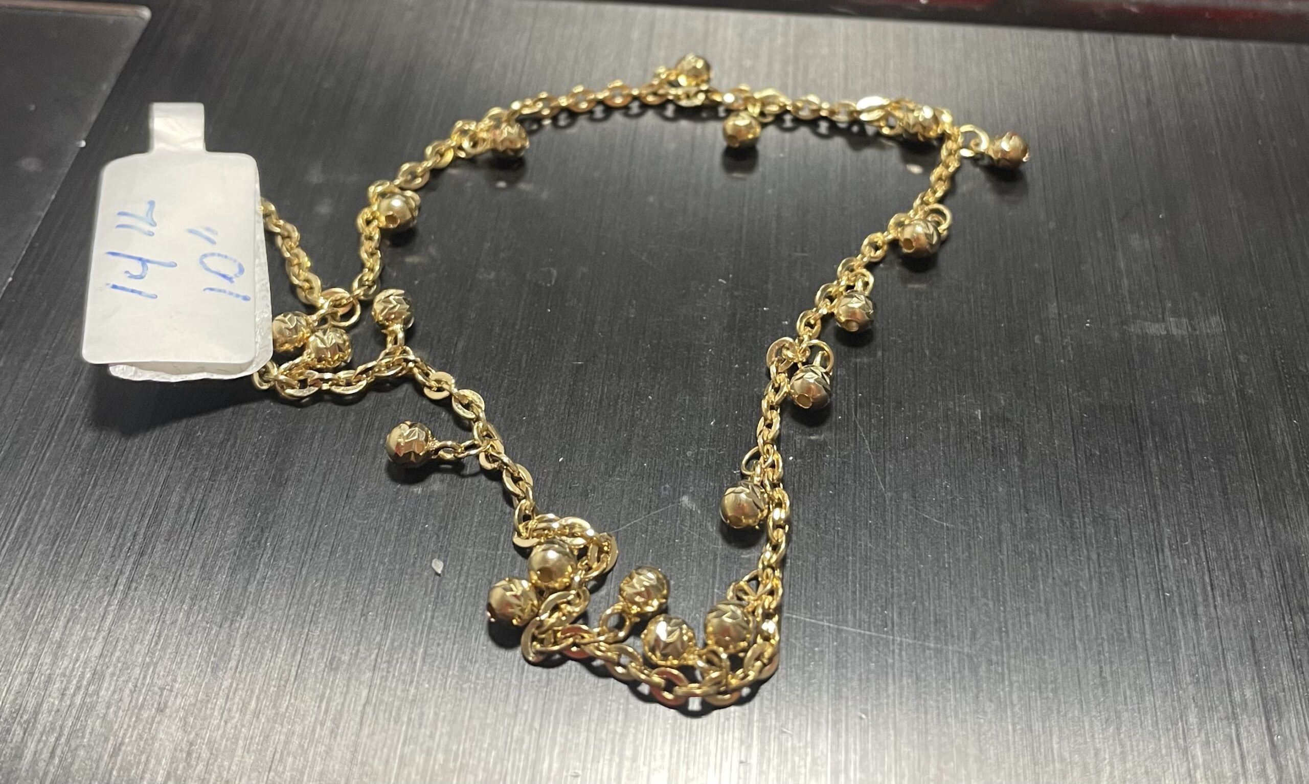 tobillera c/20 charms de bolas 14k Size size10/2mm Weight 4.5gr