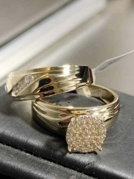 anillo compromiso Duo 14k zirc B Size size7 Weight 6.6gr