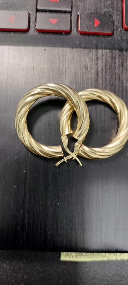 argolla tub.torsidas 10k Size 29x5mm Weight 4.3gr