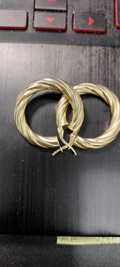 argolla tub.torsidas 10k Size 29x5mm Weight 4.3gr