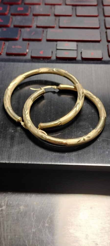 argolla tub. c/muescas 14k Size 50x4mm Weight 5.5gr