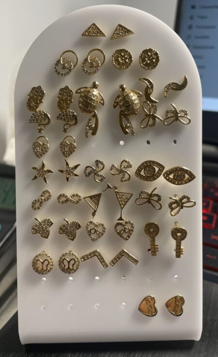 arete hojas 14k zirconia Weight 1.35gr