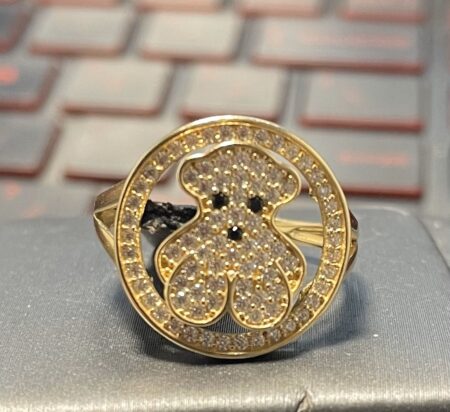 anillo osito 14k zirconia Size size8 Weight 3.8gr