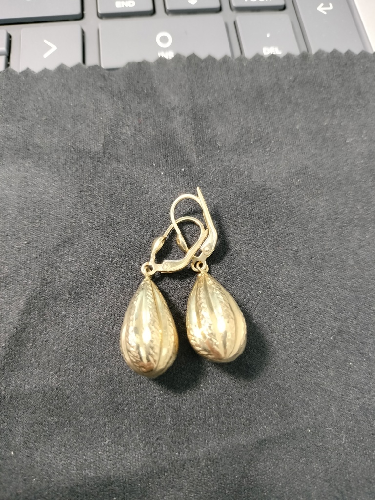 aretes colgantes gotica c/moleteadas 14k Weight 3gr