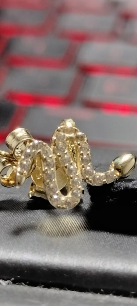 arete serpiente c/zirc 14k zirc B Weight 1.4gr
