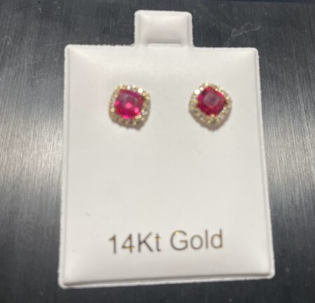 arete cuadrado 14k zirc B R Weight 0.95gr