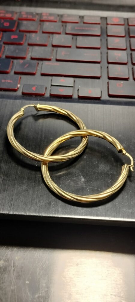 argolla tub, torsidas 14k Size 47x3.9mm Weight 8.gr