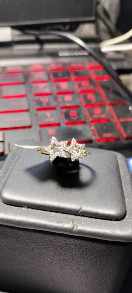 anillo Diam hilo 2 estrellas 10k diamante Size size7 Weight 0.20ctw