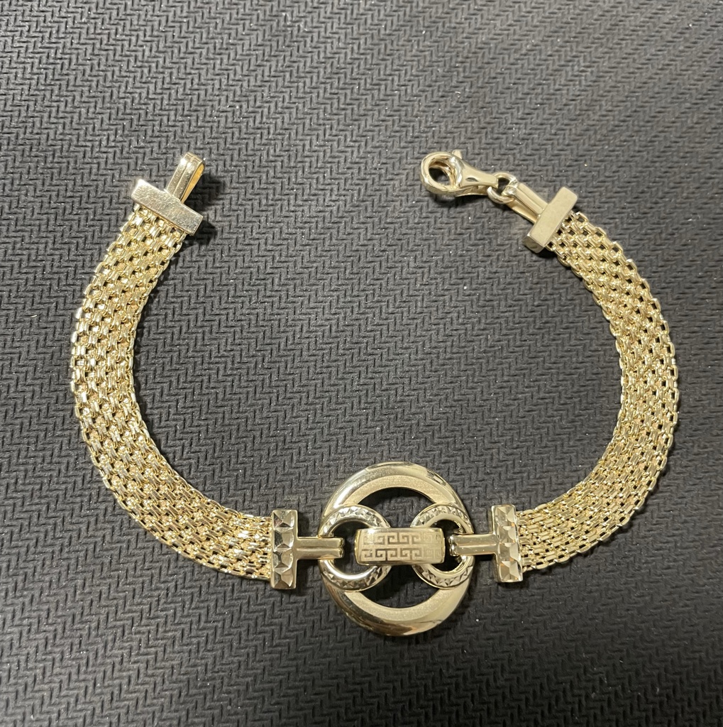 manilla banda tejida c/aldaba bche 10k Size size7.5/7.8mm Weight 10.35gr