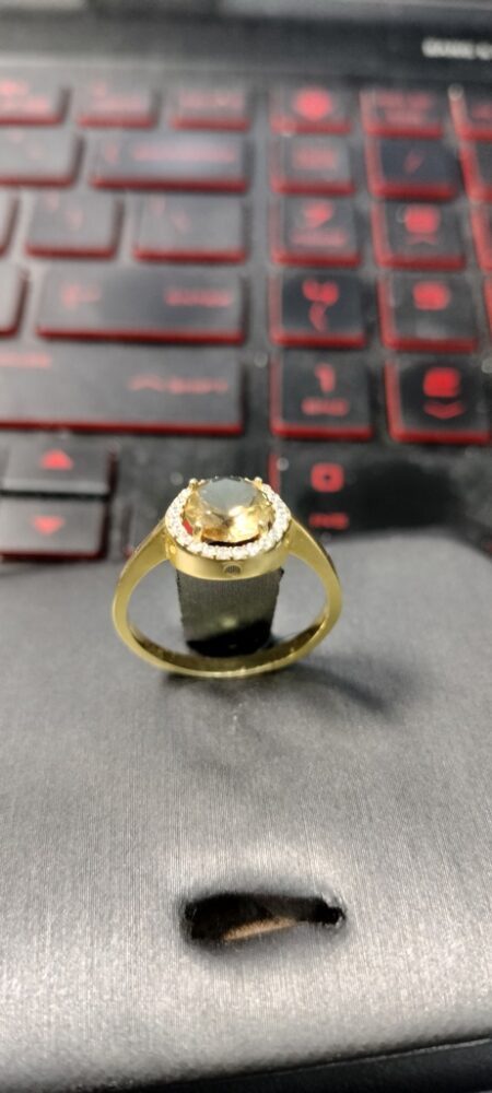 anillo rddo c/piedra ambar aro zirc 14k zircB ambar Size size8.2 Weight 2.45gr