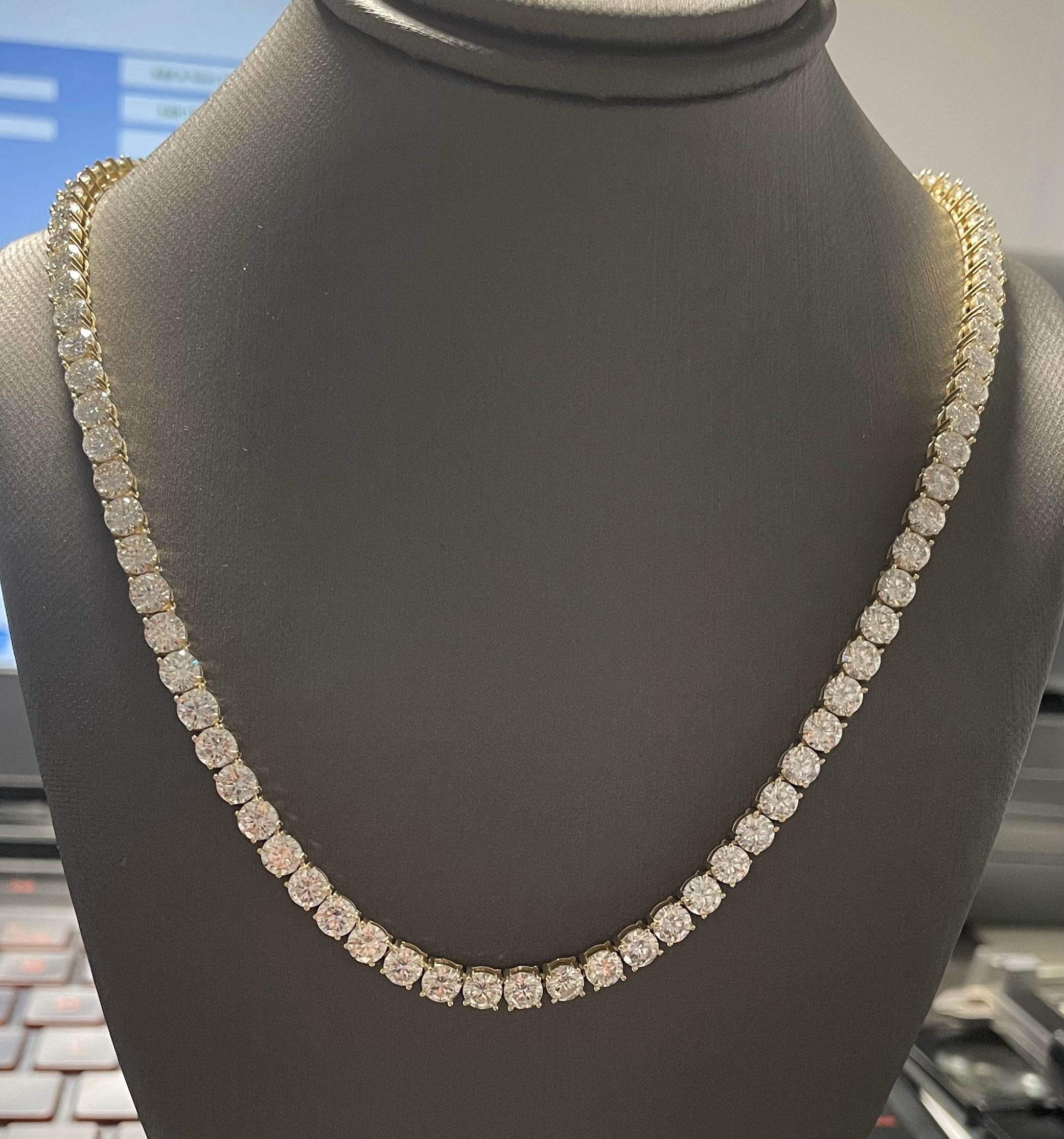 cadena silver tennis 925 silver moissanite Size size20/4mm Weight 37.5ctw-39.45gr