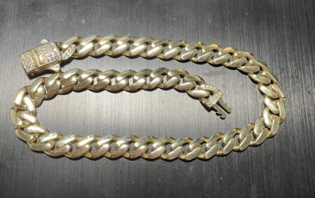 tobillera monaco c/zirc C 14k zirc B Size size10/7.2mm Weight 13.4gr