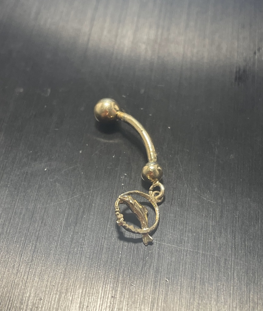 piercing c/charms de delfin en aro 14k Weight 1.6gr