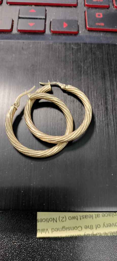 argolla tub.tors. 10k Size 30x3mm Weight 2.2gr