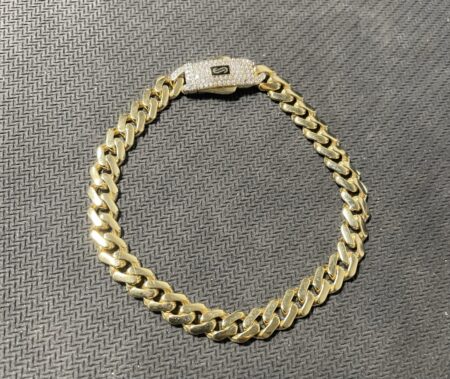 manilla monaco c/zirc S 14k zirc B Size size7/5mm Weight 5.7gr