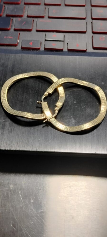 argolla ondulada tub plana bche 14k Size 44.5x2.3mm Weight 6.gr
