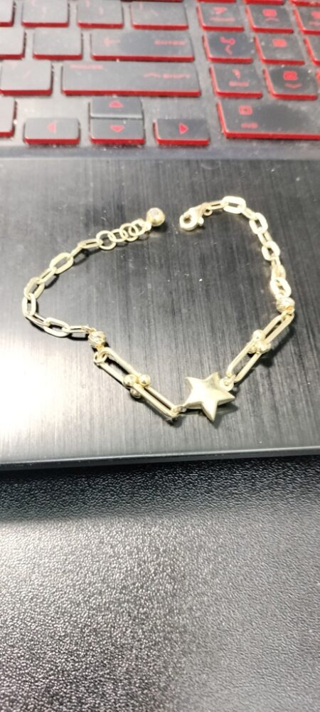 manilla tiffany rolo estrella 14k zirc B Size size7.5-8 Weight 3.3gr