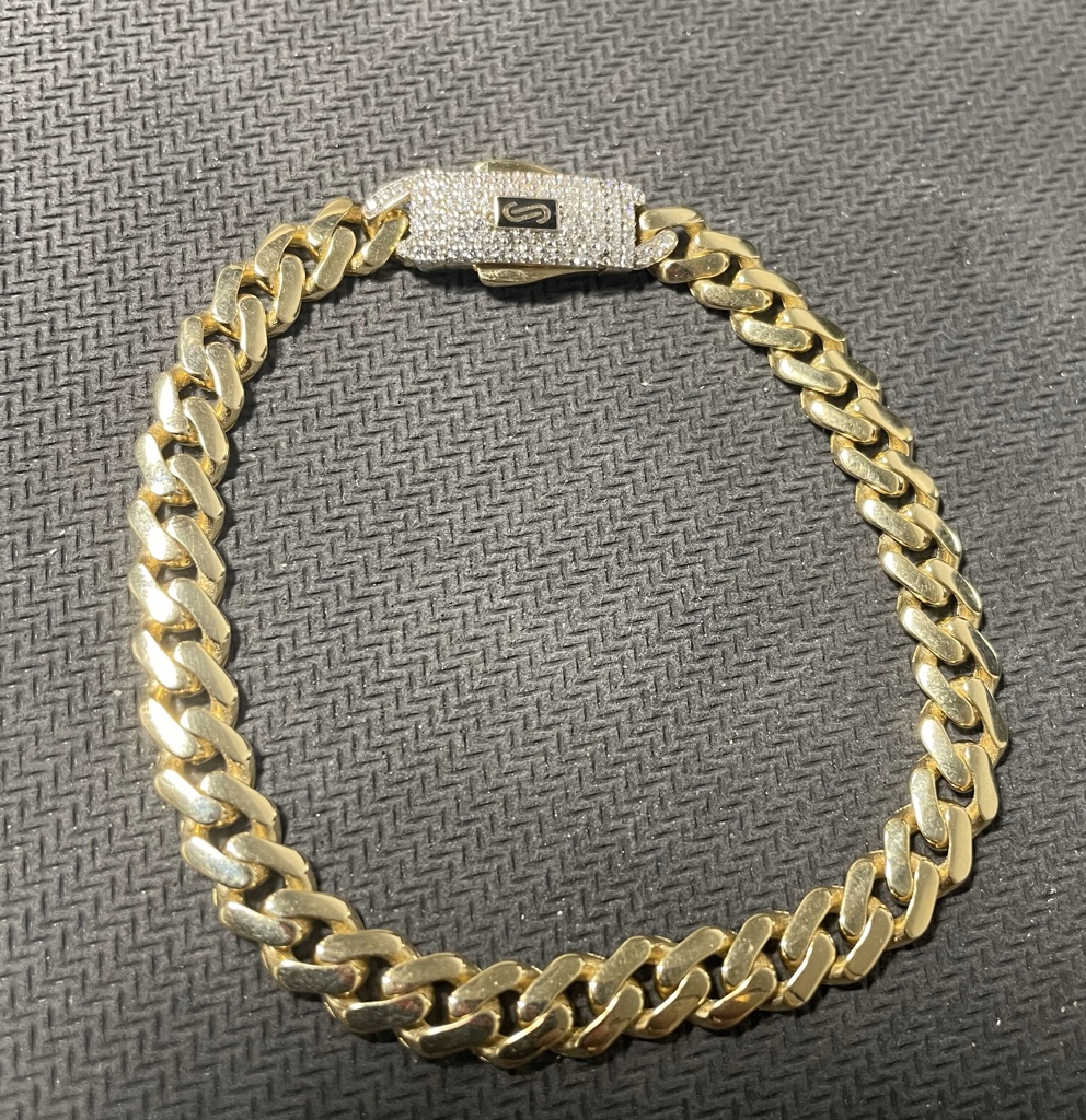 tobillera monaco c/zirc S 14k zirc B Size sz10/6.2mm Weight 9.1gr