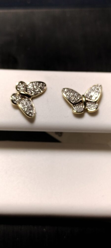 arete Diam. mariposas c/diam 10k diamante Weight 0.13ctw
