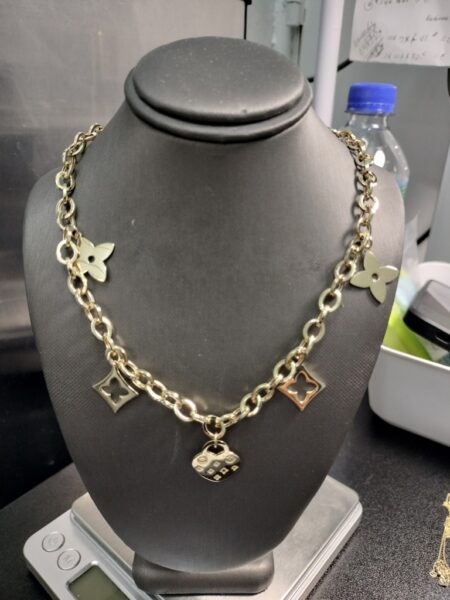 Gargantilla clover c/5 charms esl.rddo 14k Size size16.5 Weight 12.75gr