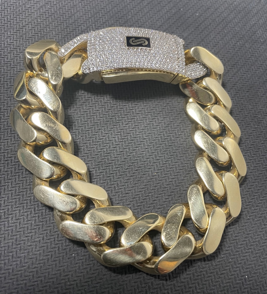 manilla monaco c/zirc S 10k zirc B Size size8/17mm Weight 30.3gr