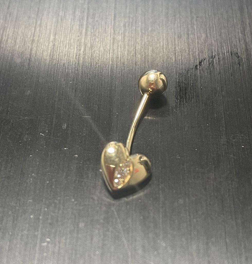 piercing corzon y bola 14k zirc B Weight 1.1gr