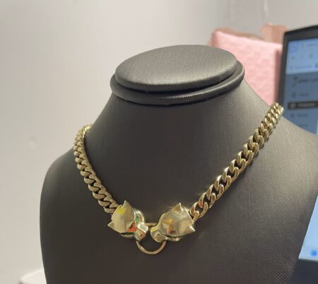 cadena 2 pantera 14k zirc V Size size17.5/6.4mm Weight 23.7gr