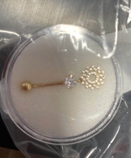piercing piercing 14k zirc B Weight ombligo