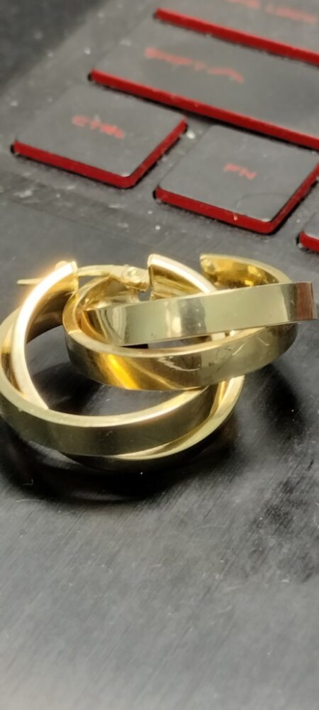 argolla tub.plana doble 14k Size 23x4mm Weight 4.7gr