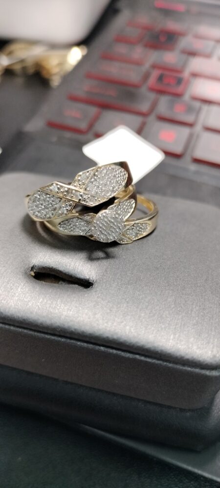 anillo Diam trio comp. diamante 14k diamante Size size8/10.5 Weight 6.5gr/0.3ctw