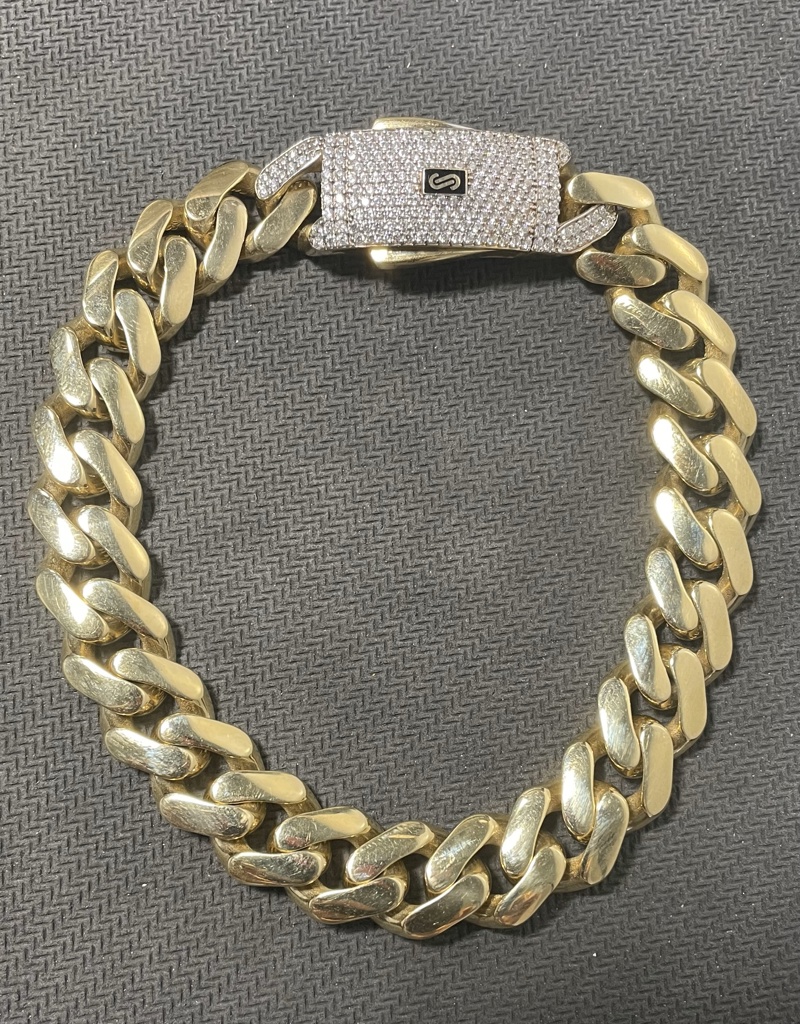 manilla monaco c/zirc S 14k zirconia Size size8/13mm Weight 21.3gr