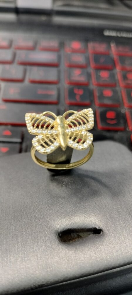 anillo mariposa c/zirc 14k zirc B Size size8 Weight 3.1gr