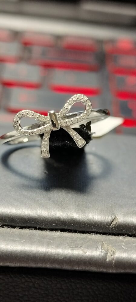 anillo Diam hilo c/lazo c/diam.oro B 10k diamante Size size7 Weight 0.07ctw