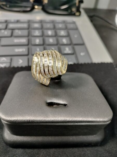 anillo Diam de 5 lineas z c/diamante 14k diamante Size size8 Weight 12.95gr