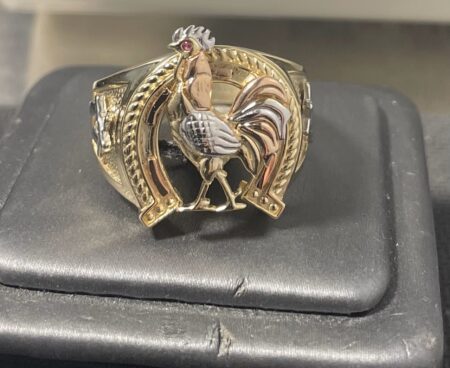 SERVICIO herradura gallo pistolas lat. 14k Size size12 Weight 12gr