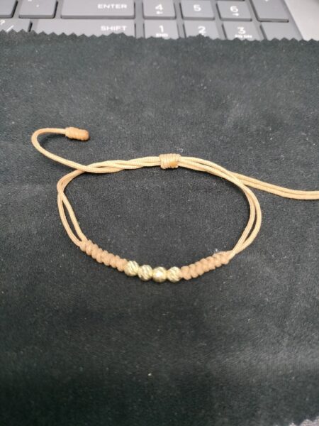 pulso de hilo c/bolas 14k Size Ajustable Weight 1.6gr