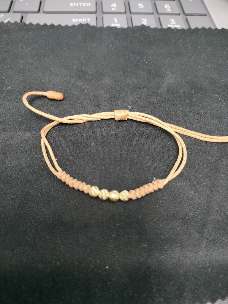 pulso de hilo c/bolas 14k Size Ajustable Weight 1.6gr
