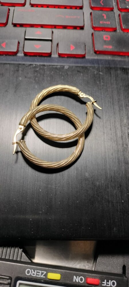 argolla torsidas 10k Size 30x3mm Weight 2.2gr