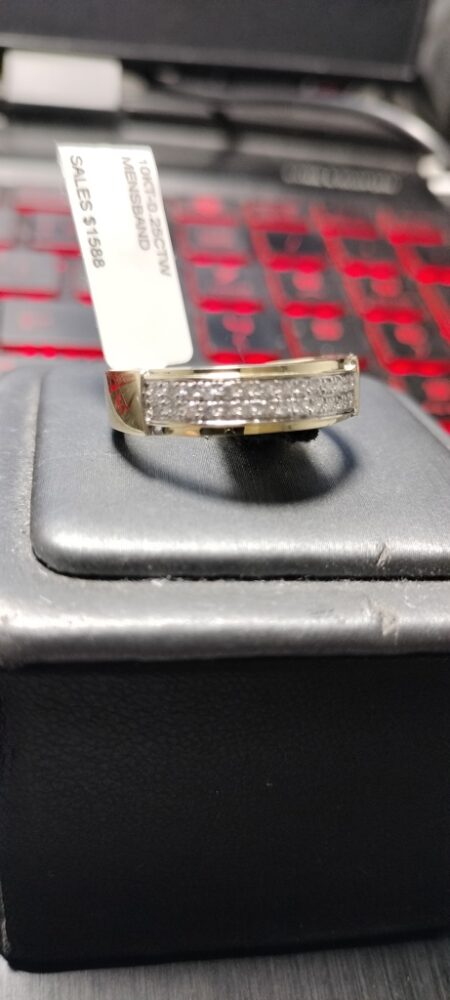 anillo Diam banda c/diam. 10k diamante Size size10 Weight 0.25ctw