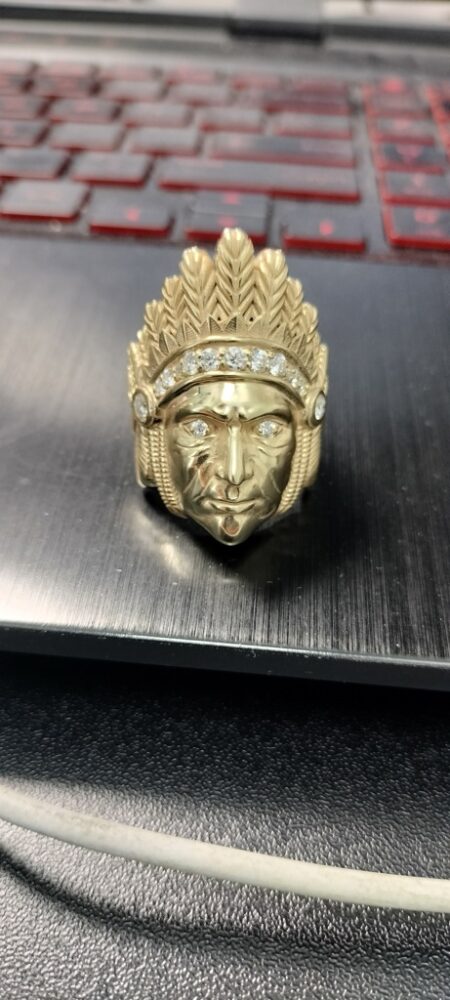 anillo indio c/zirc 10k zirc B Size size10.5 Weight 22.1gr