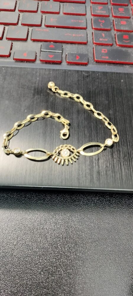 manilla ojo c/zirc rolo 14k zirc BAz Size size8 Weight 4.75gr